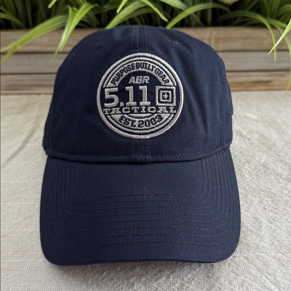 5.11 Tactical Navy Logo Hat Adjustable Baseball Cap ABR Patch NWT